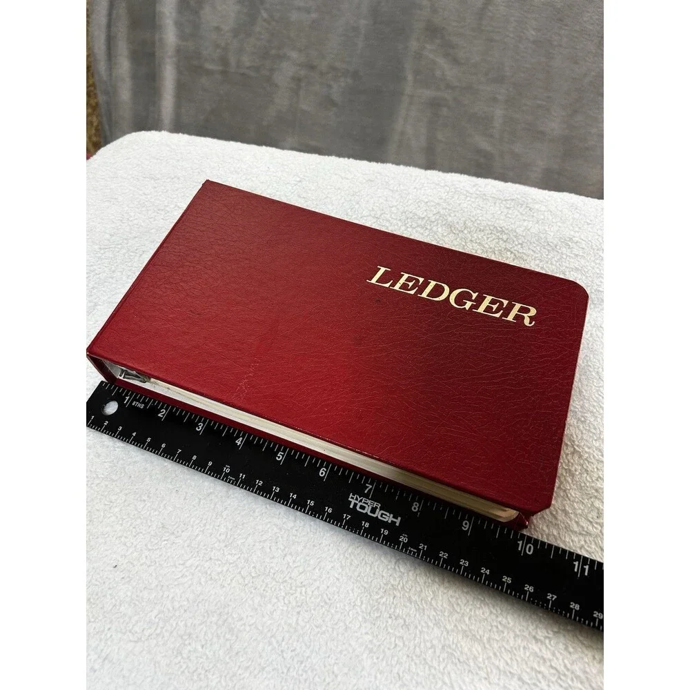 Vintage Wilson Jones Red Ledger Binder 3 Ring Accounting Book Organizer Made USA